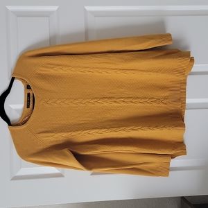 Cyrus Mustard Cable Sweater Size M